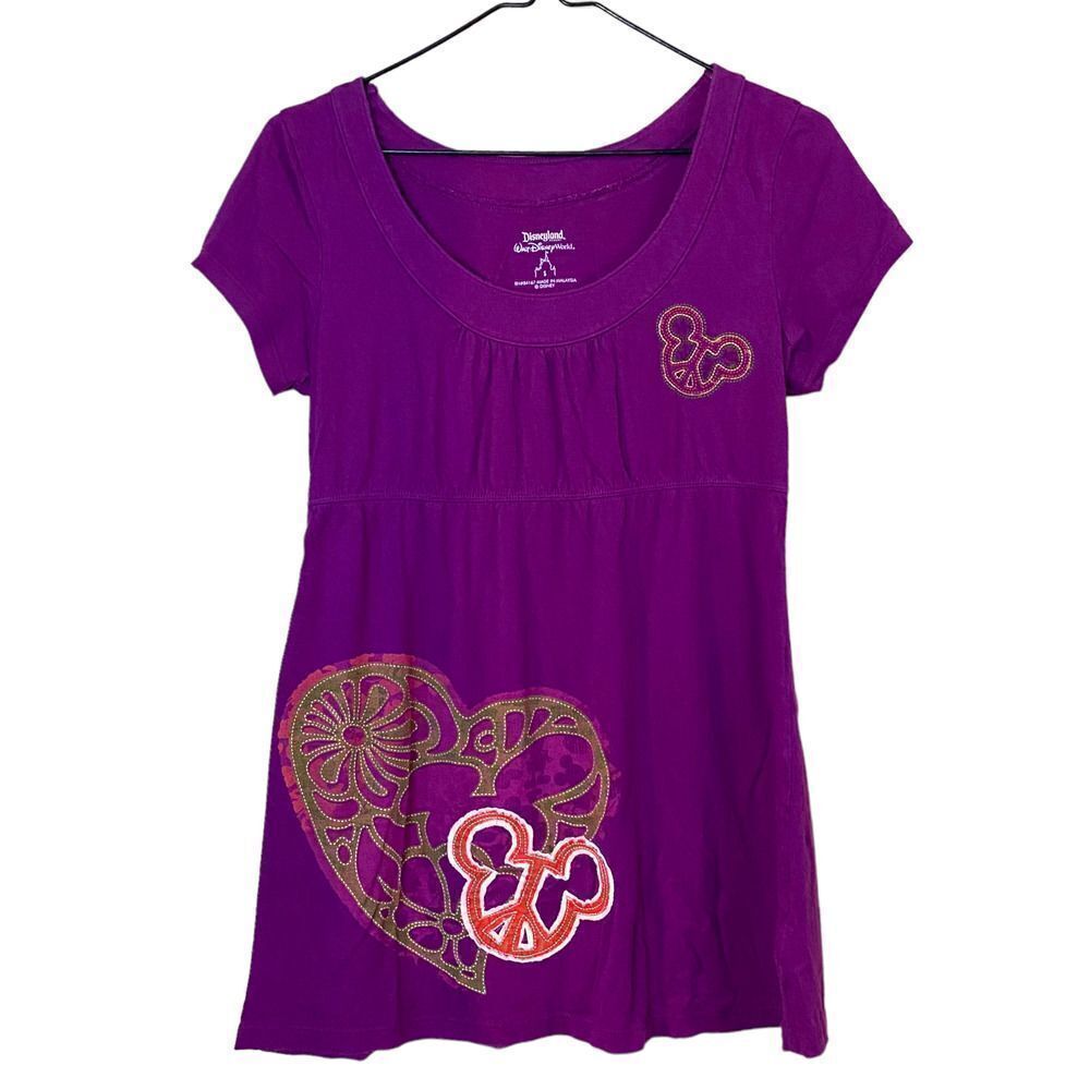 Disneyland Resort Micky Mouse Yoga Embroidered Peace Top Size Small